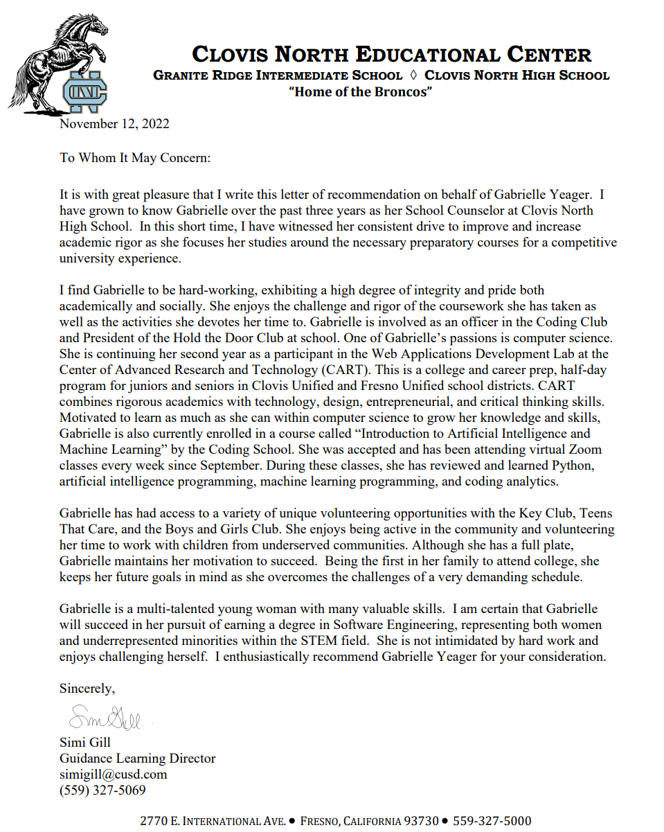 letter of rec