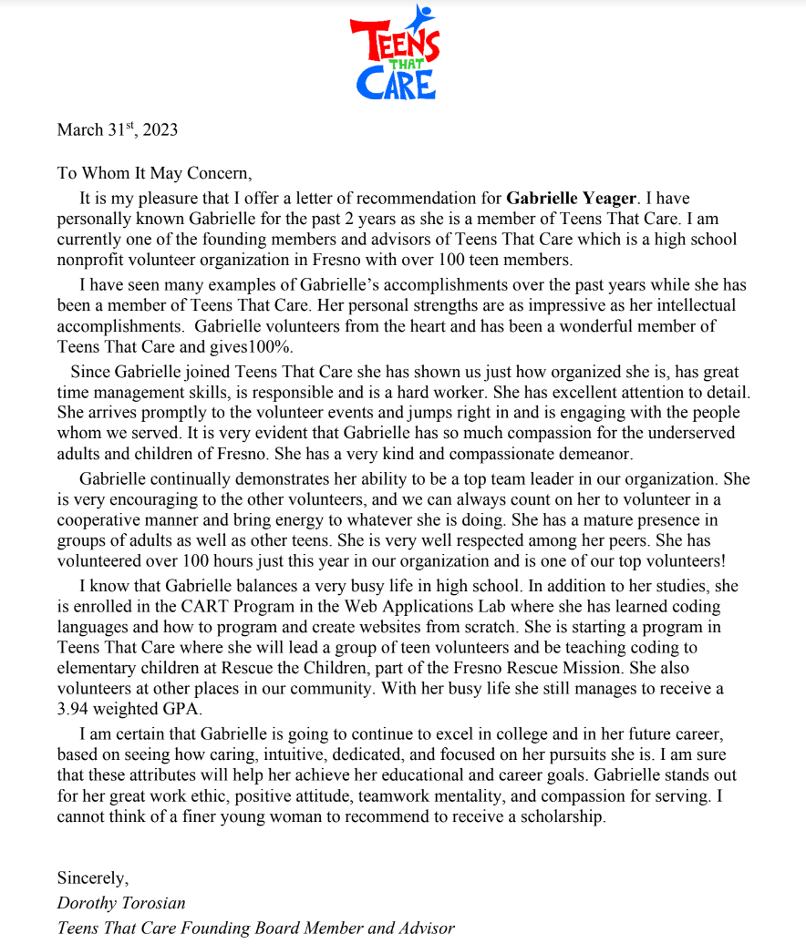 letter of rec
