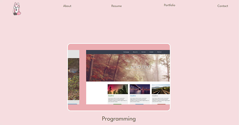 portfolio page screenshot